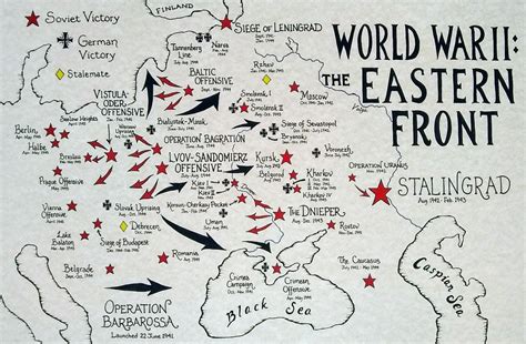 Eastern Front WWII Map WW2 Major Battles - Etsy Singapore