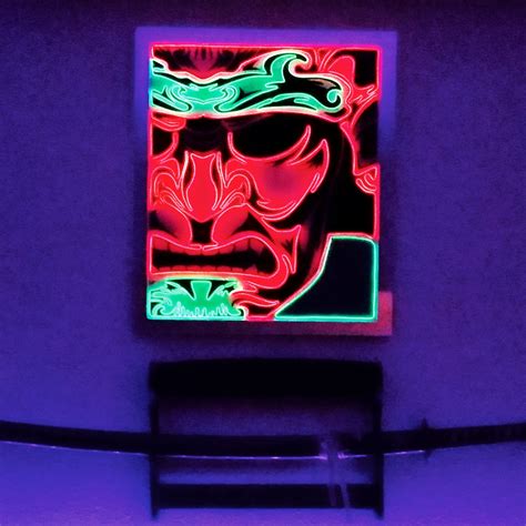 Awesom Samurai Neon Glowing Wall Art SIgn! | Escultura