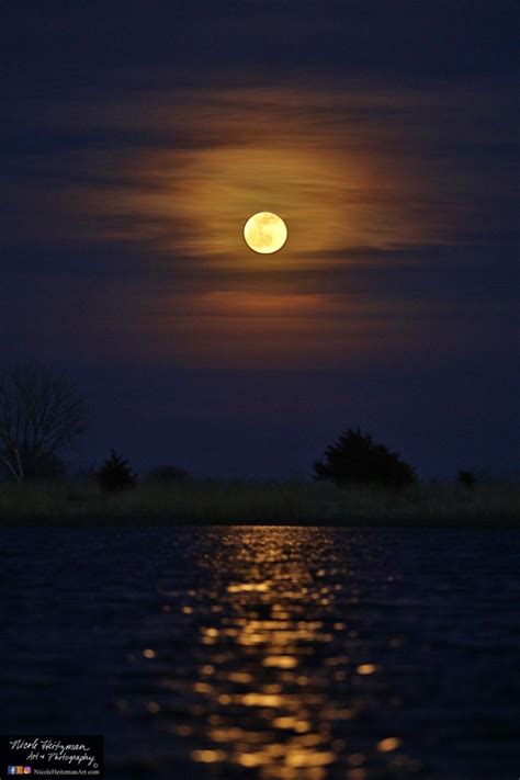 Full Moon Photography Reflection Photo Night moonlight Metal Print South Dakota scenery by ...