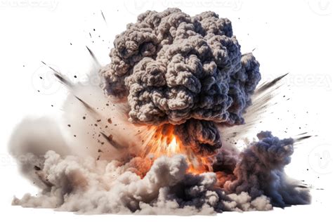 Bomb explosion with fire flames and smoke, isolated on transparent background 27292452 PNG