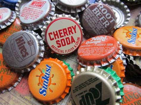 4 Vintage Soft Drink Bottle Caps