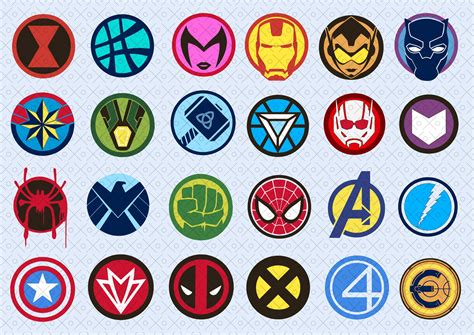 Marvel Characters Symbols