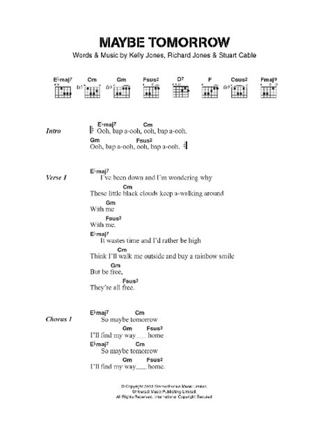 Maybe Tomorrow by Stereophonics - Guitar Chords/Lyrics - Guitar Instructor