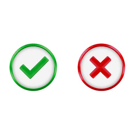 Right Or Wrong Check Mark Icon Accept Reject Red And Green Circle Button, Right And Wrong Button ...