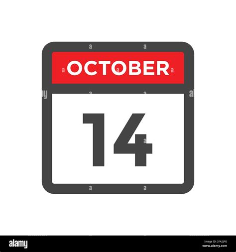 October 14 calendar icon - day of month Stock Vector Image & Art - Alamy