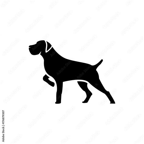 Vector dog silhouette view side for retro logos, emblems, badges ...