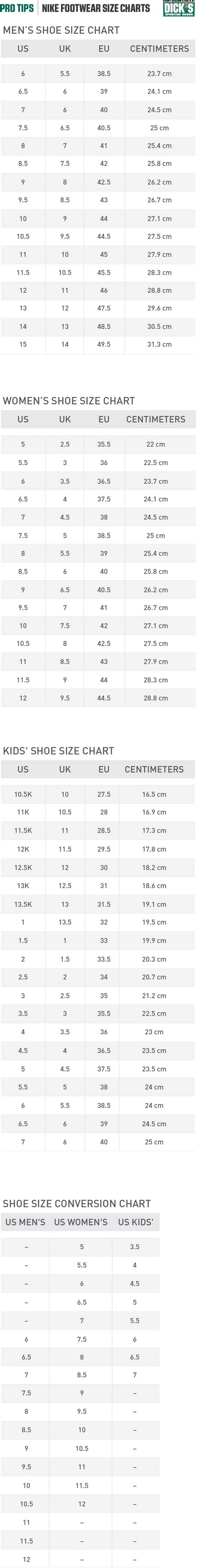 Lisibilité écorce Climatisation nike air max size chart Navire de guerre cuir se retirer