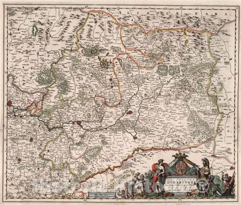 Historic Map : Lorraine , France 1682 Exactissima Lotharingia Tam Regi - Historic Pictoric