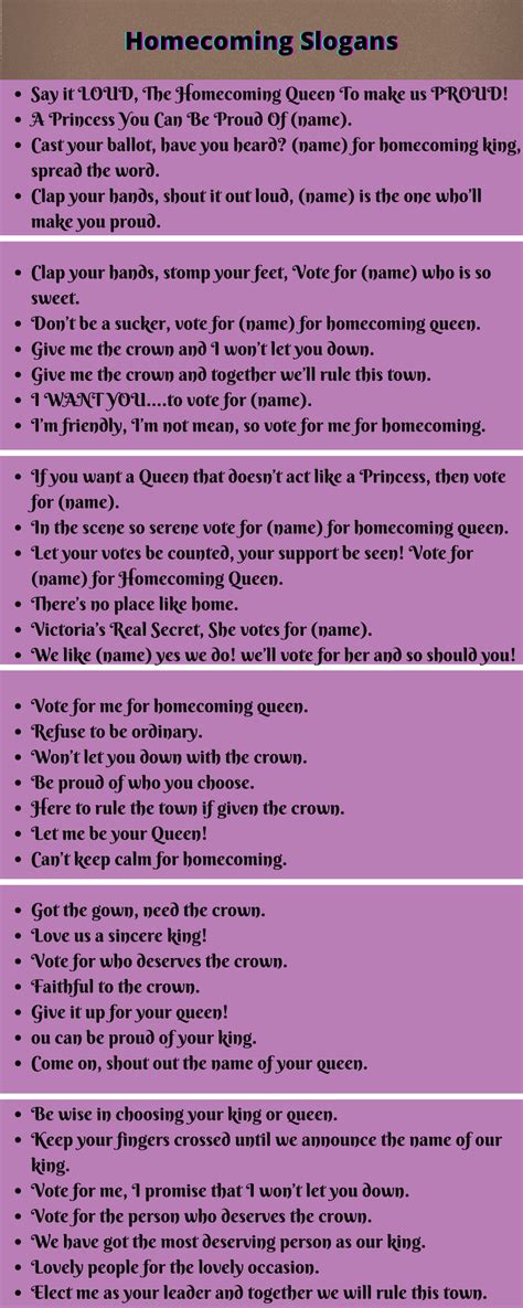 Homecoming Slogans: 200+ Creative Homecoming Queen Slogans