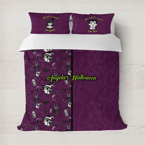 Custom Witches On Halloween Duvet Cover (Personalized) | YouCustomizeIt