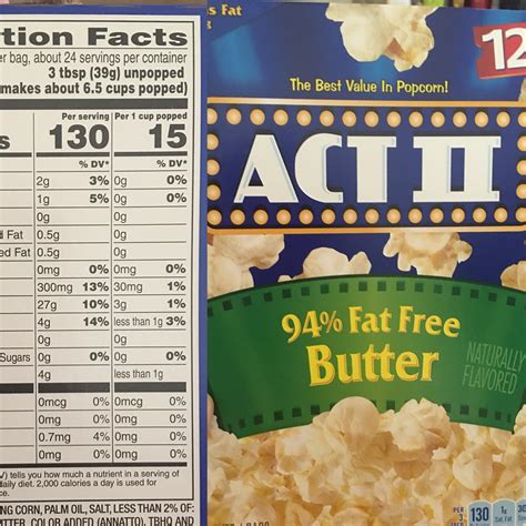 Act Ii Kettle Corn Popcorn Nutrition Facts | Besto Blog