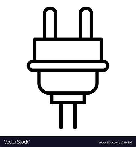 Plug cable icon outline style Royalty Free Vector Image