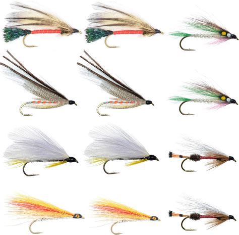 The Fly Fishing Place Classic Streamers Fly Fishing Flies Collection - Assortment of 12 Trout ...