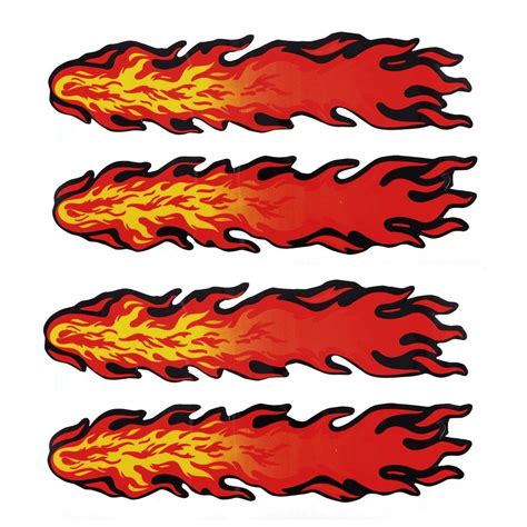 2 Packs Yellow Red Flame Fire Design Vehicle Car Decals Stickers Decor-in Car Stickers from ...