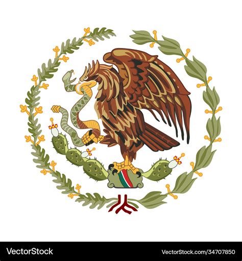 Mexico coat arms seal or national emblem Vector Image