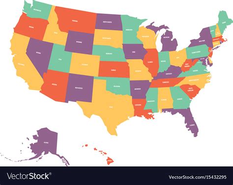 Political map of usa united states america Vector Image