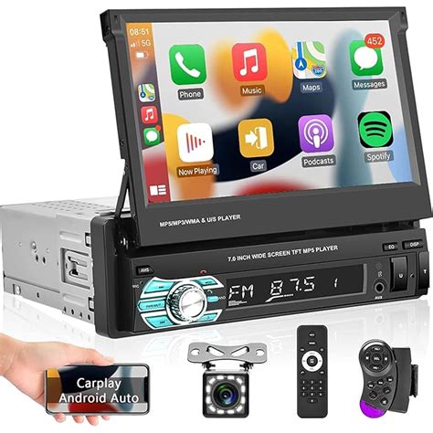 Buy MrSmart Single Din Touchscreen Car Stereo with Android Auto 7 Inch ...