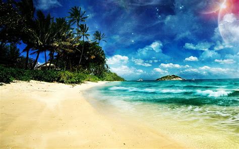 1920x1080px | free download | HD wallpaper: Superb Ocean Beach, beige sand beach, water, sea ...