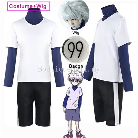 Anime Hunter x Hunter Killua Zoldyck Cosplay Costume Number 99 Badge Halloween Christmas Party ...