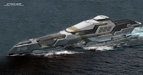 ArtStation - Sci-fi Attack Ship Project, Ri yu | Concept ships, Futuristic cars, Submarine craft