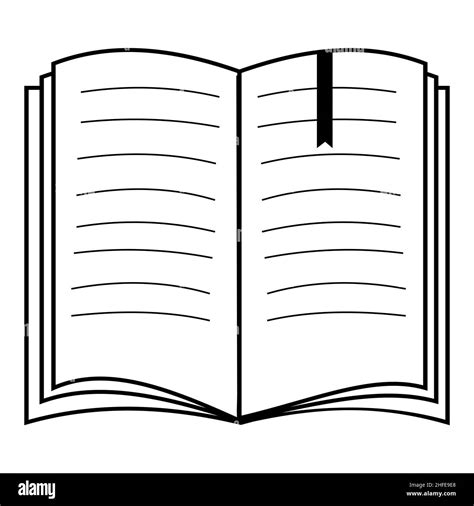 open book with bookmark black outline isolated vector in flat style Stock Vector Image & Art - Alamy