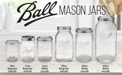 Amazon.com: Ball Half Gallon Mason Jars - Wide Mouth 64 oz Bundle with ...