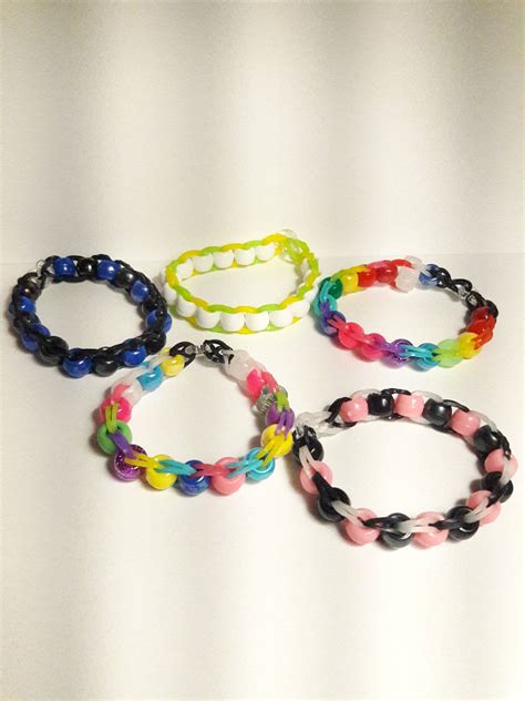 Custom Rainbow Loom Bracelets With Kandi Beads Pony Beads - Etsy