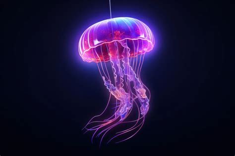 Jellyfish invertebrate illuminated transparent. AI | Free Photo Illustration - rawpixel