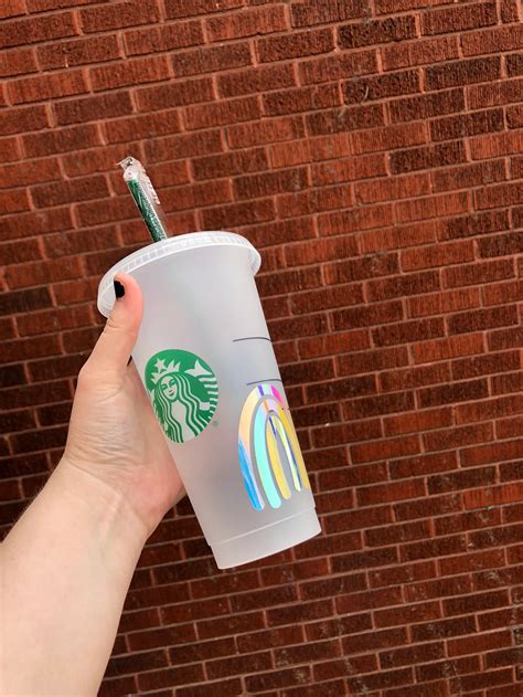 Holographic Rainbow Starbucks Cup Reusable Starbucks Cup | Etsy