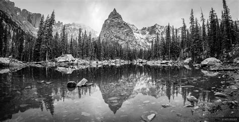 Lone Eagle Reflection Pano B&W | Indian Peaks Wilderness, Colorado | Mountain Photography by ...