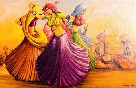 Rajasthani Painting Woman - Rajasthani Folk Dance Paintings (#3176488) - HD Wallpaper ...