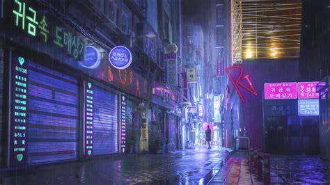 Cyberpunk Neon Street Live Wallpaper - MoeWalls