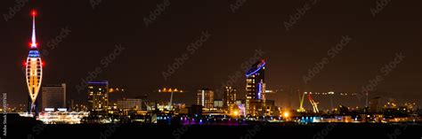 portsmouth skyline at night Stock Photo | Adobe Stock