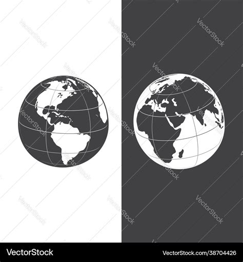 Set earth globe icons in day and night earth Vector Image