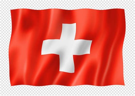 Premium PSD | Swiss flag isolated on white banner