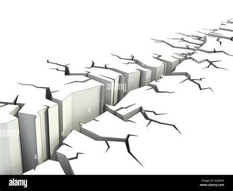 earthquake ground crack 3d rendering Stock Photo - Alamy