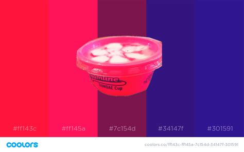 an ice cream container with pink and purple stripes in the background that reads cool colors