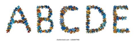 Alphabet Made Puzzle Pieces Education Concept Stock Photo 1186847980 ...