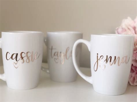 Rose gold bridesmaid coffee mugs bridesmaid cups | Etsy