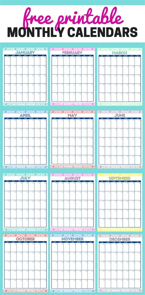 Free Printable Monthly Calendar Template - Printable Templates Free