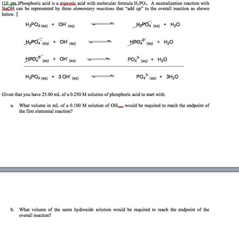 Solved Phosphoric acid is a triprotic, acid with molecular | Chegg.com