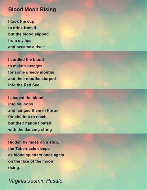 Blood Moon Rising - Blood Moon Rising Poem by Virginia Jasmin Pasalo