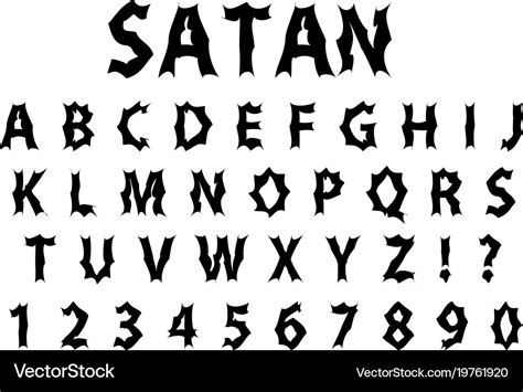 Satan typography scary font lettering typeface Vector Image