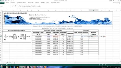 Colebrook White Equation Excel - Tessshebaylo