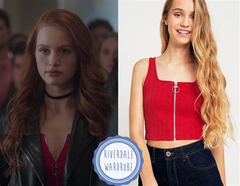 Cheryl Blossom wears this red zip-front Urban Outfitters top on Riverdale 2x22 Fashion Tv ...