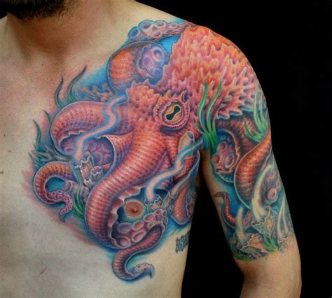 Tattoo, octopus on shoulder | Octopus tattoos, Octopus tattoo, Octopus tattoo design