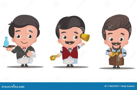 Bartender Cartoon Vector stock vector. Illustration of bartender - 174622935