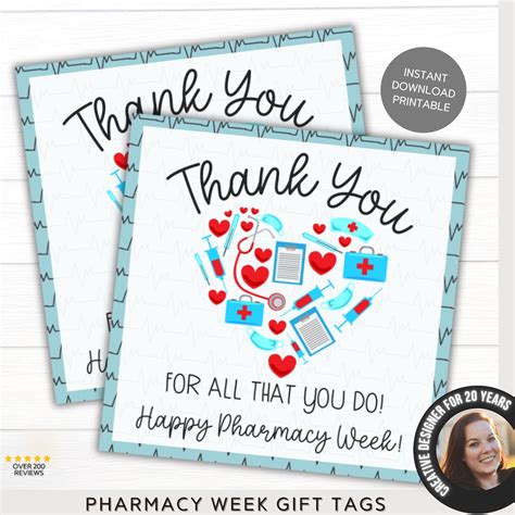 Pharmacy Week Gifts for Pharmacists Pharmacy Tech Appreciation Gift Printable Appreciation Gift ...