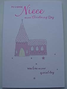 For a Special Niece on your Christening Day Card: Amazon.co.uk: Office ...