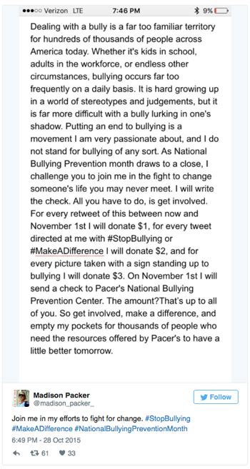 New York Riveters’ Madison Packer Stands up to Bullying - National Bullying Prevention Center ...